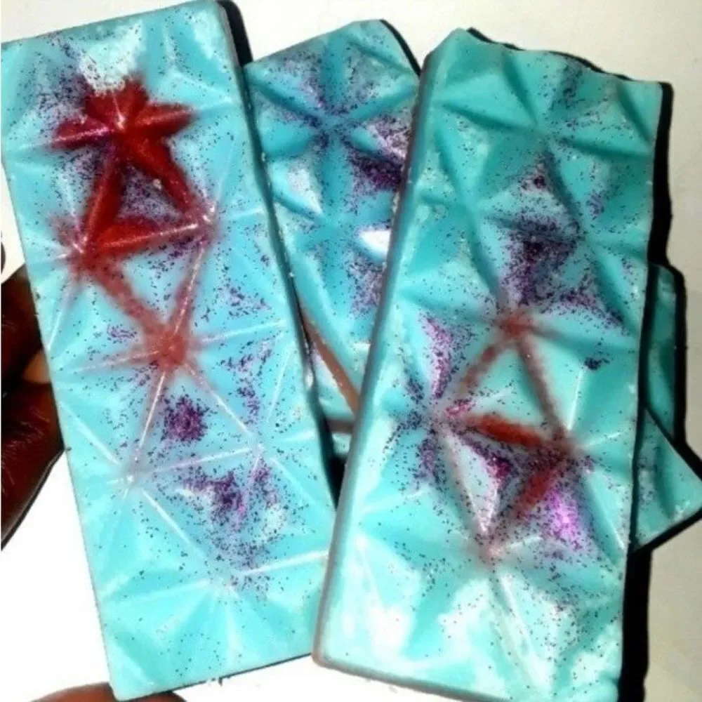 Hand crafted Blueberry SeaBreeze wax melt glitter bar 2pc